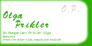 olga prikler business card